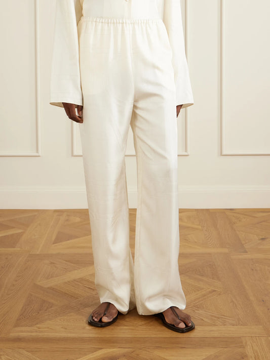 Monogram Silk Wide-leg Pyjama Pants