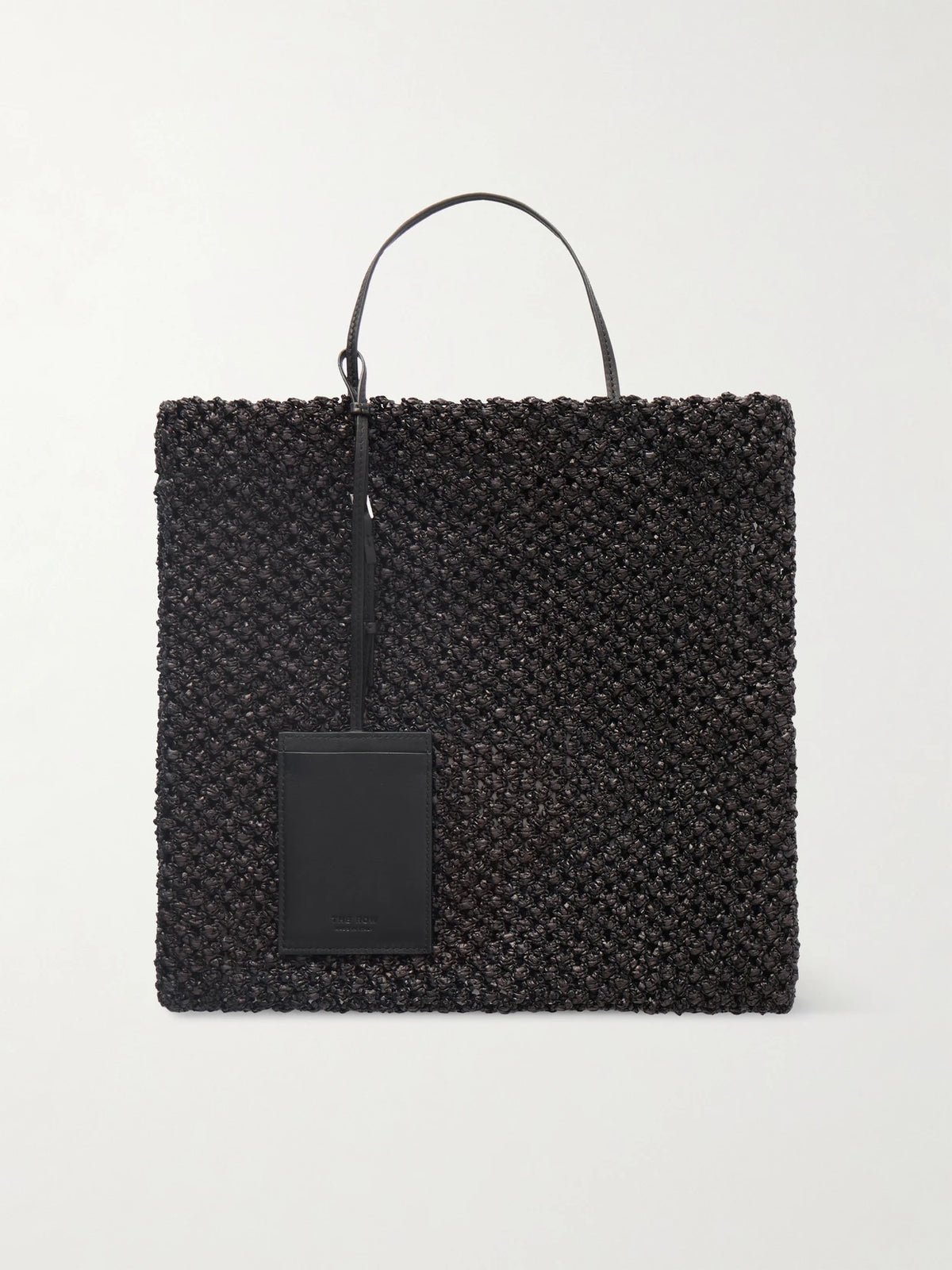 Barn Mini Leather-trimmed Woven Raffia Tote
