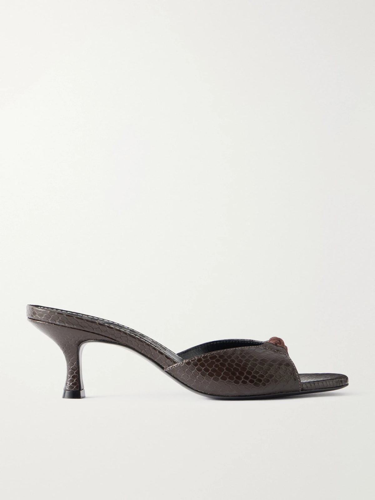 STAUD Brynn 70 Snake-effect Leather Mules