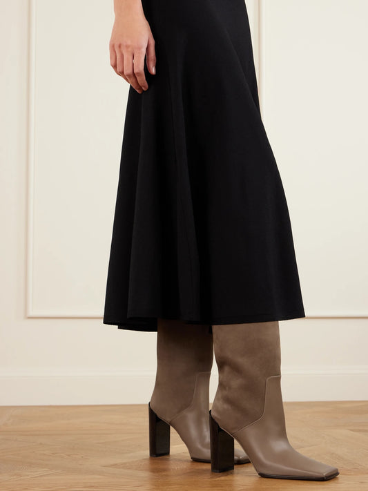 Leather And Nubuck Knee Boots