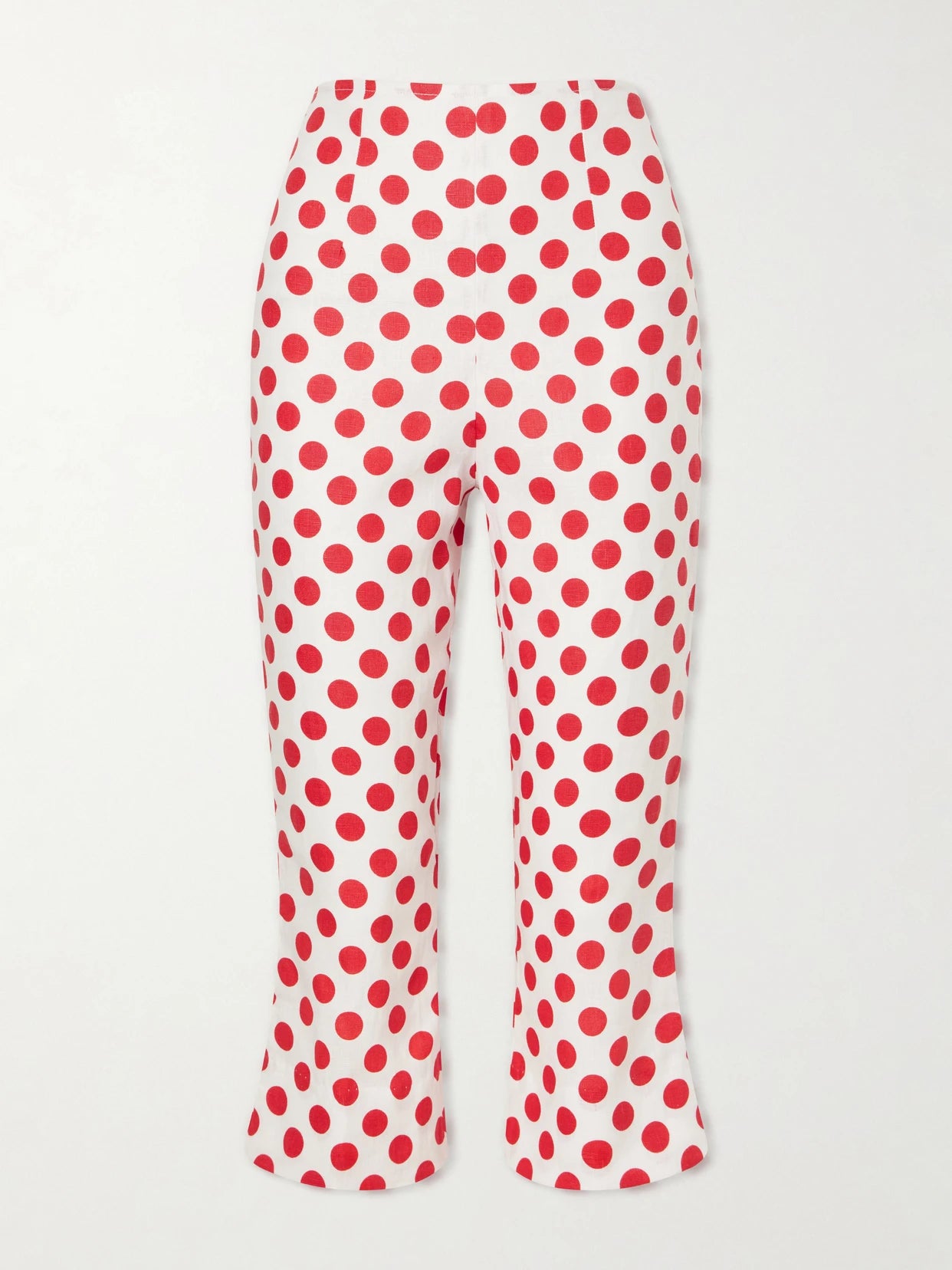 Valeria Capri Polka-dot Linen Pants