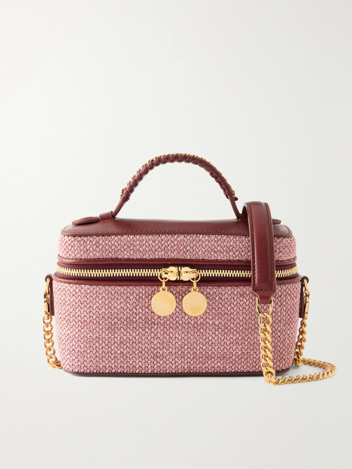 Falabella Vanity Case Vegetarian Leather-trimmed Raffia Shoulder Bag