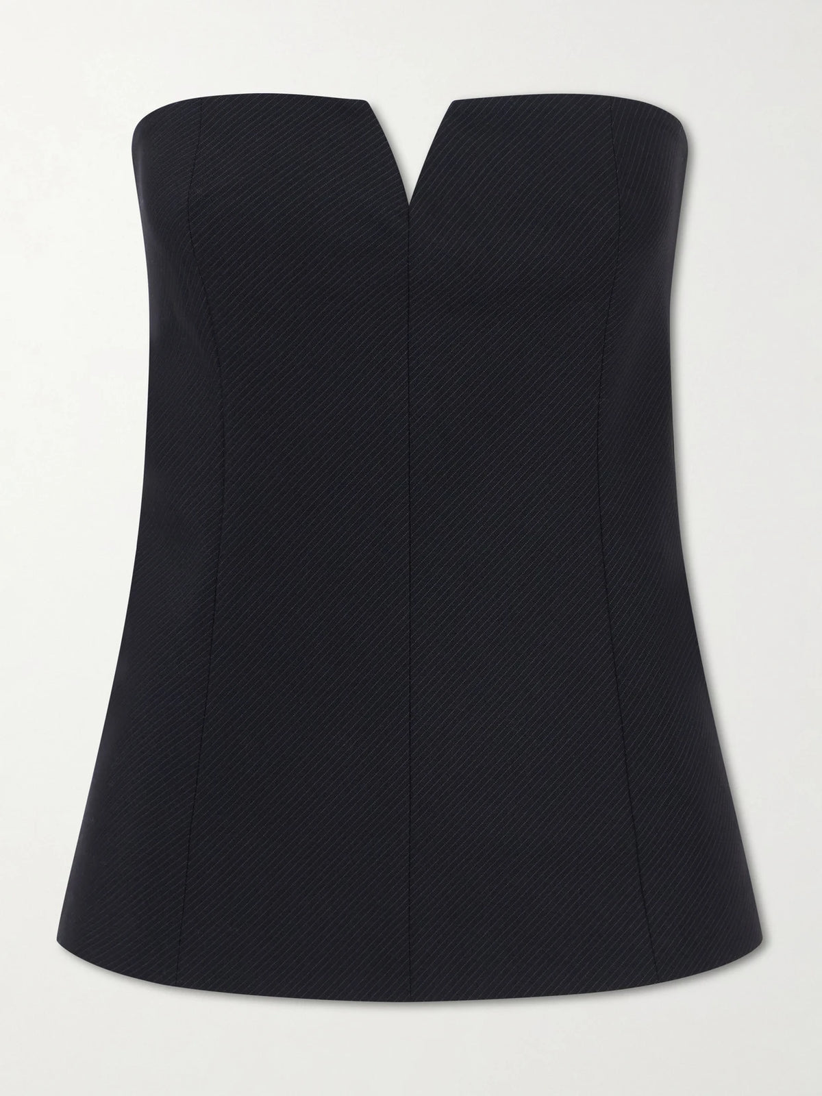 Strapless Pinstriped Woven Top