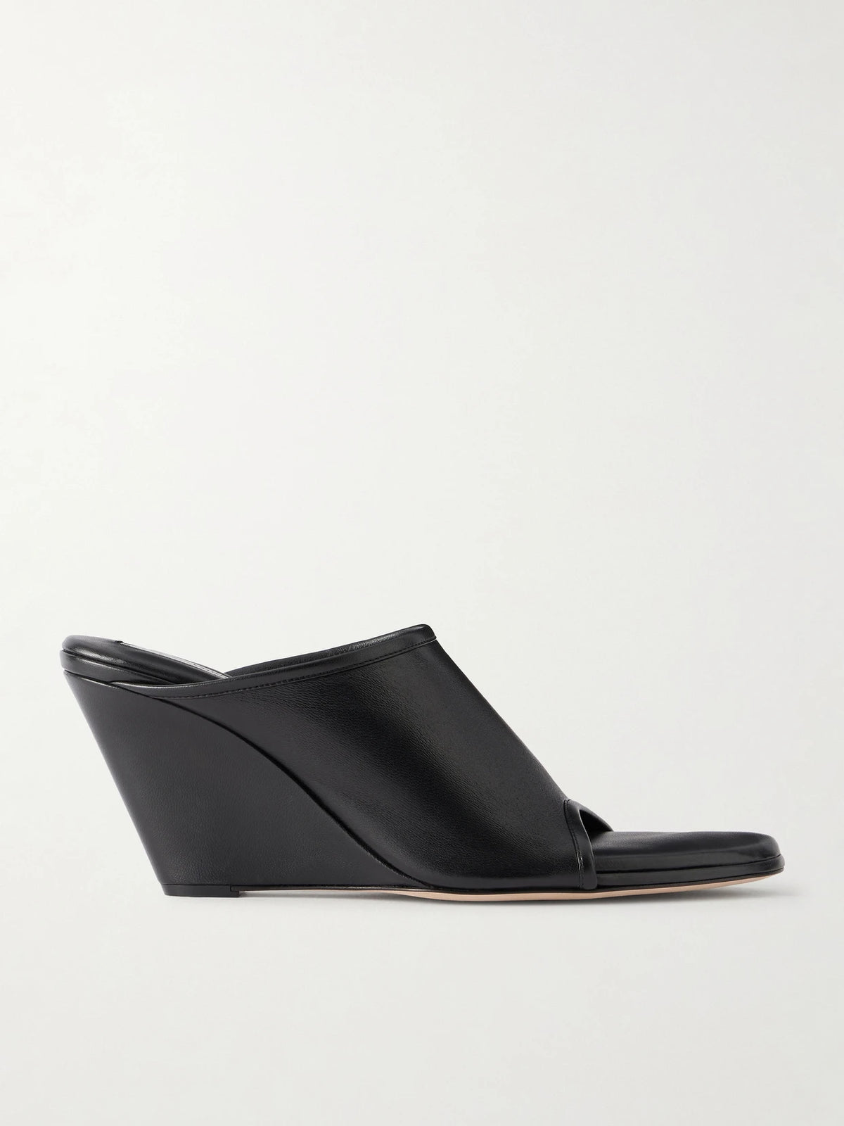 75 Stretch Leather Wedge Mules