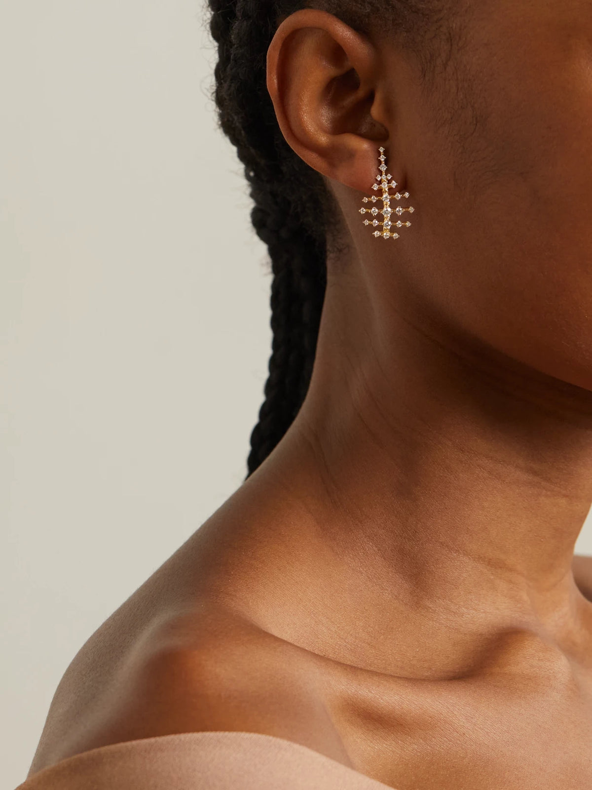 Image of Earrings. Product name - Disco Mini 18-karat Gold Diamond Earrings in Multi colour by brand - Fernando Jorge