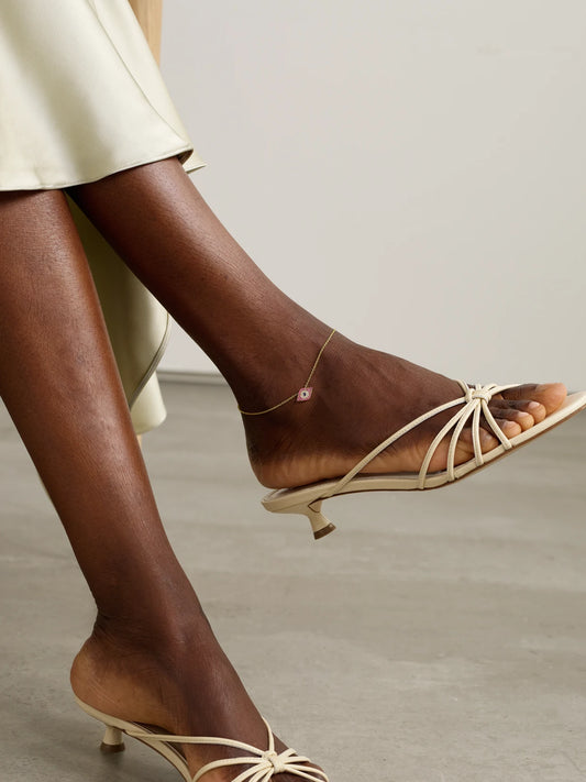 Image of Anklets. Product name - 14-karat Gold, Sapphire And Diamond Anklet in Multi colour by brand - Diane Kordas