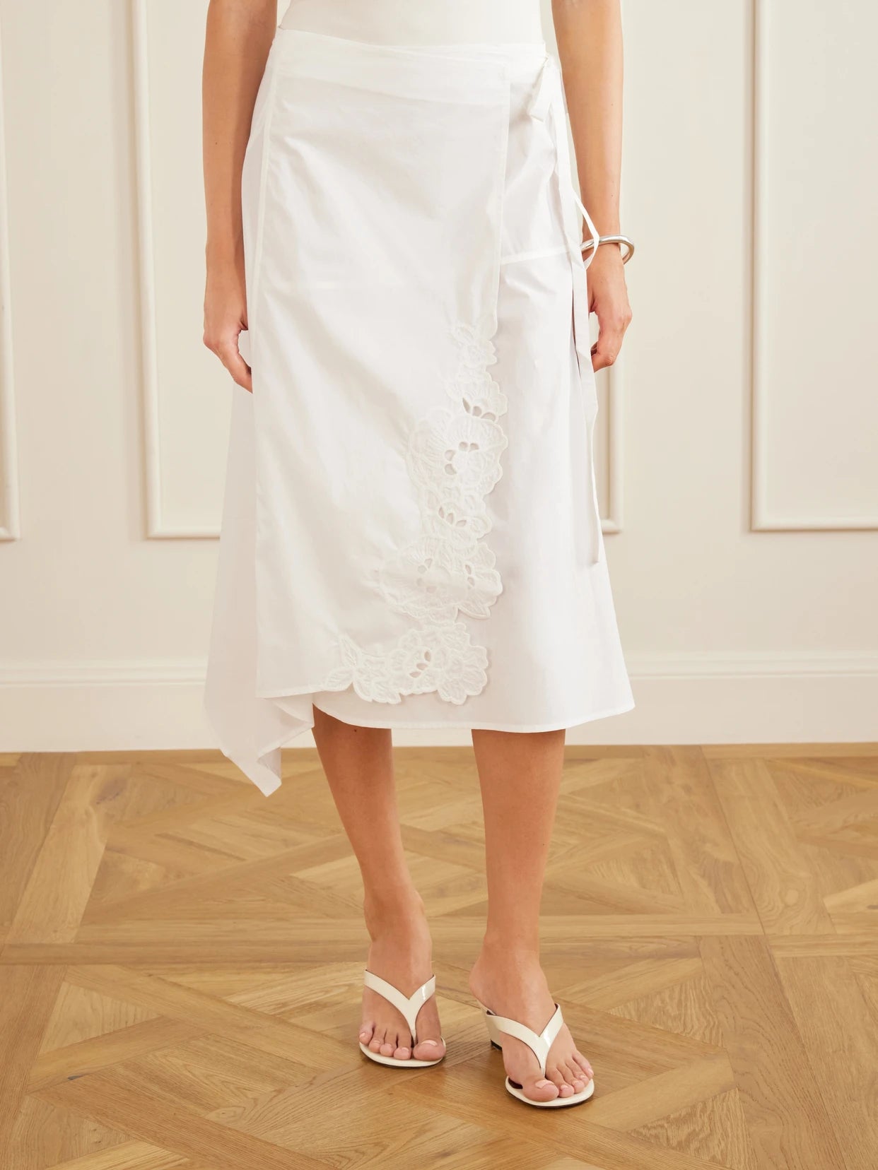 Klara Broderie Anglaise Cotton Midi Skirt