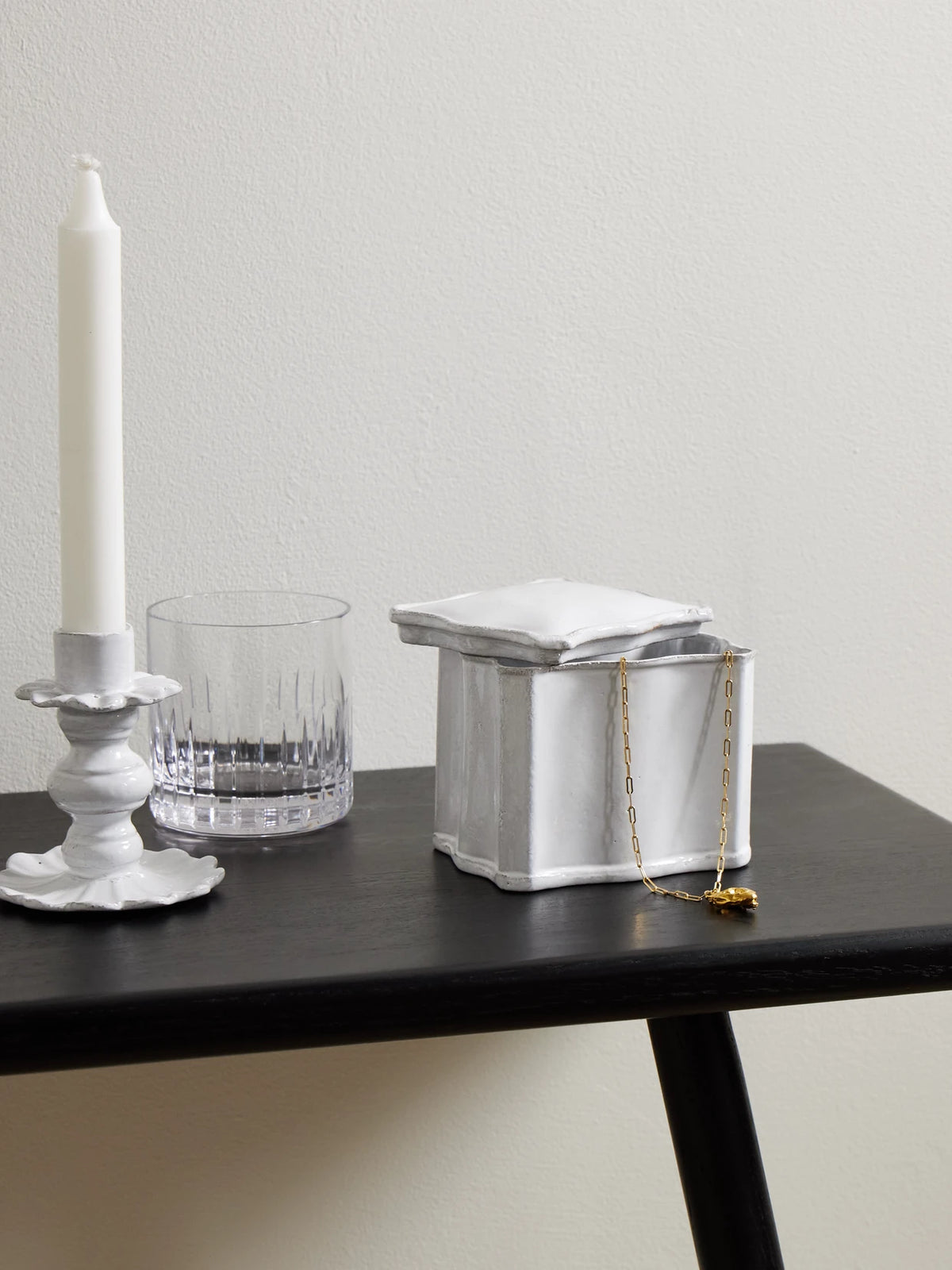 Image of Decor. Product name - Colbert Ceramic Box in White colour by brand - Astier De Villatte