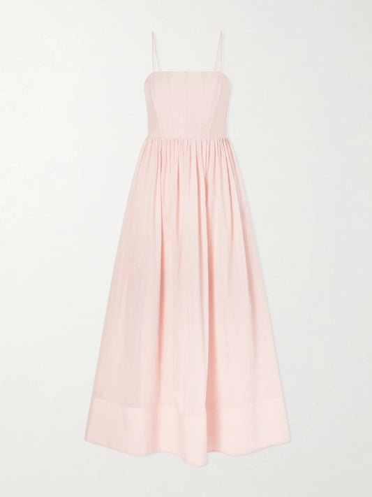 Image of Dresses. Product name - Rosie Silk And Cotton-blend Maxi Dress in Pink colour by brand - Aje