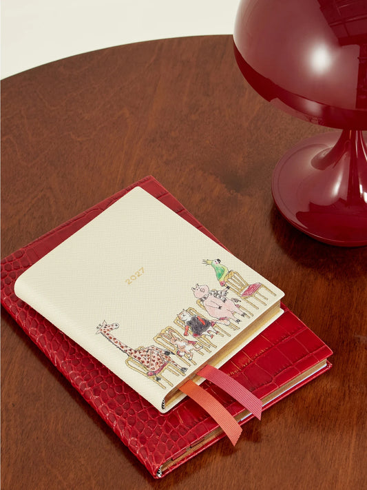 Image of Decor. Product name - + Grace Coddington Fashion 2027 Textured-leather Diary in Multi colour by brand - Smythson