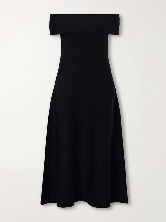 SIMKHAI Camilla Wool Off-the-shoulder Midi Dress