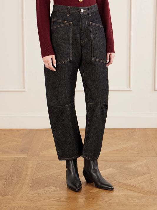 Nili Lotan Shon Mid Rise Barrel-leg Jeans