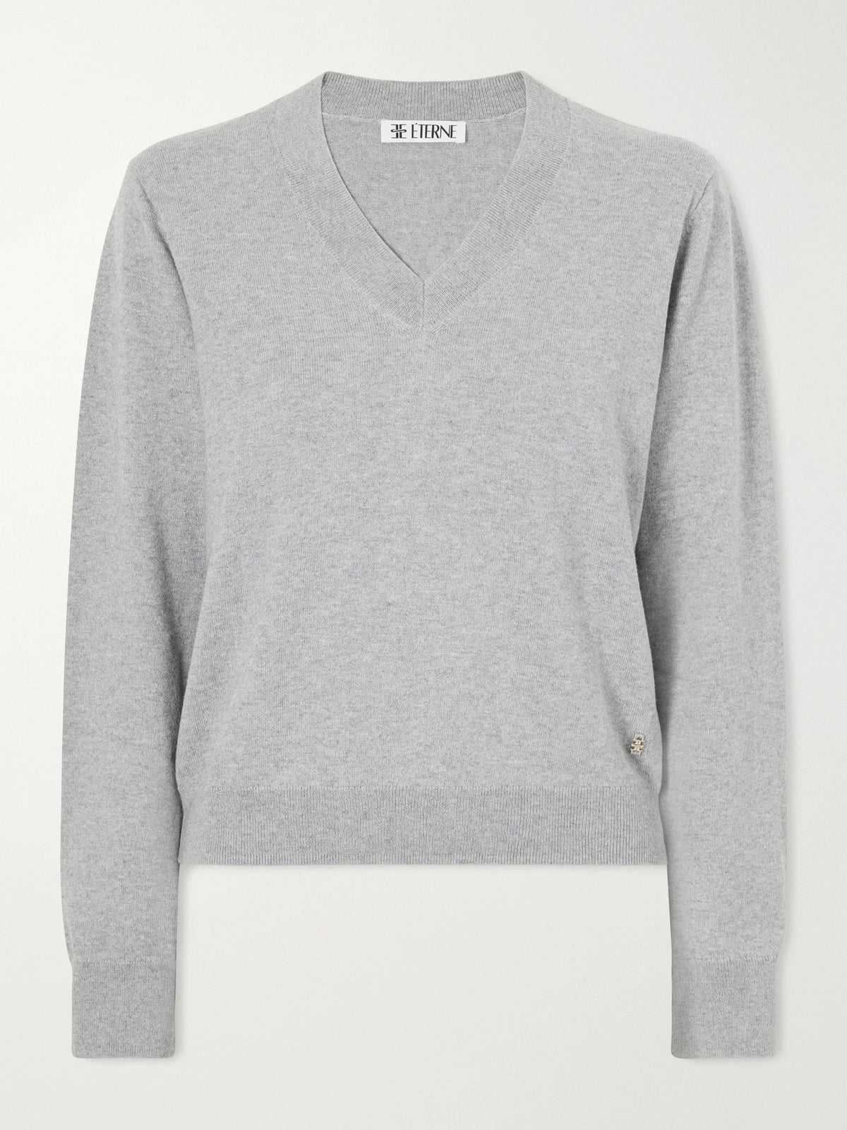 ÉTERNE Cotton And Cashmere-blend V-neck Sweater