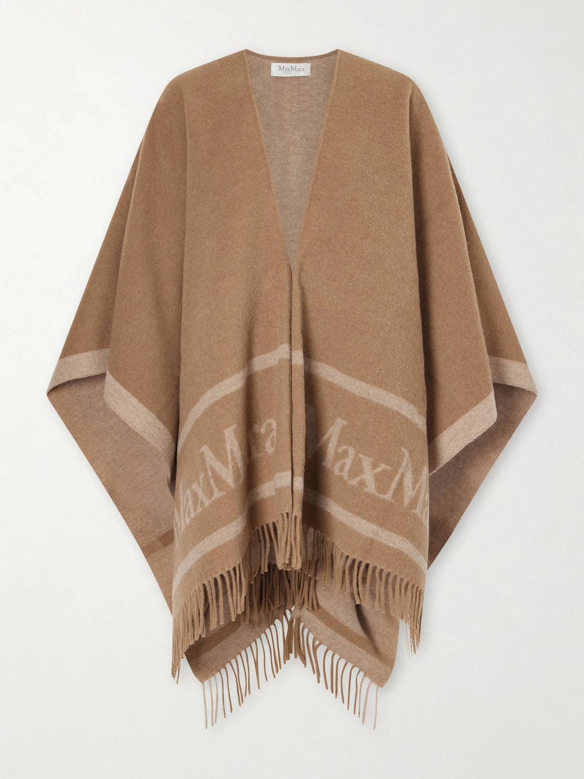 Fringed Wool-jacquard Cape