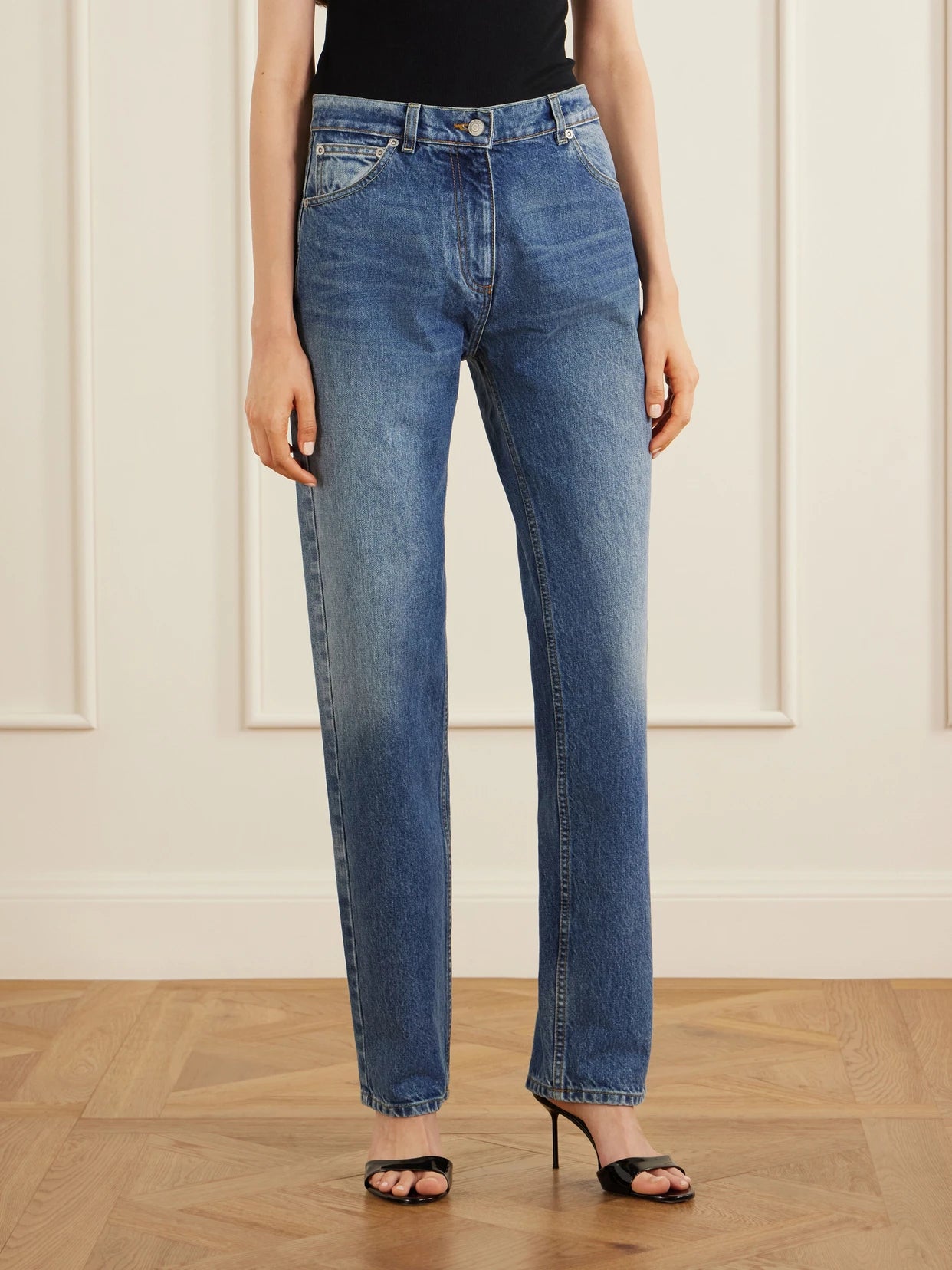 High-rise Straight-leg Boyfriend Jeans