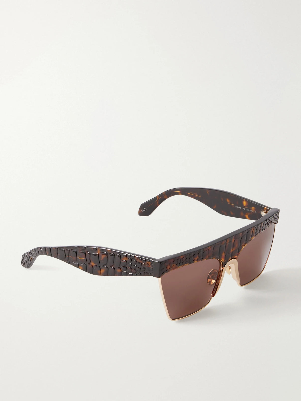 Alaïa D-frame Croc-effect Tortoiseshell Recycled-acetate And Gold-tone Metal Sunglasses