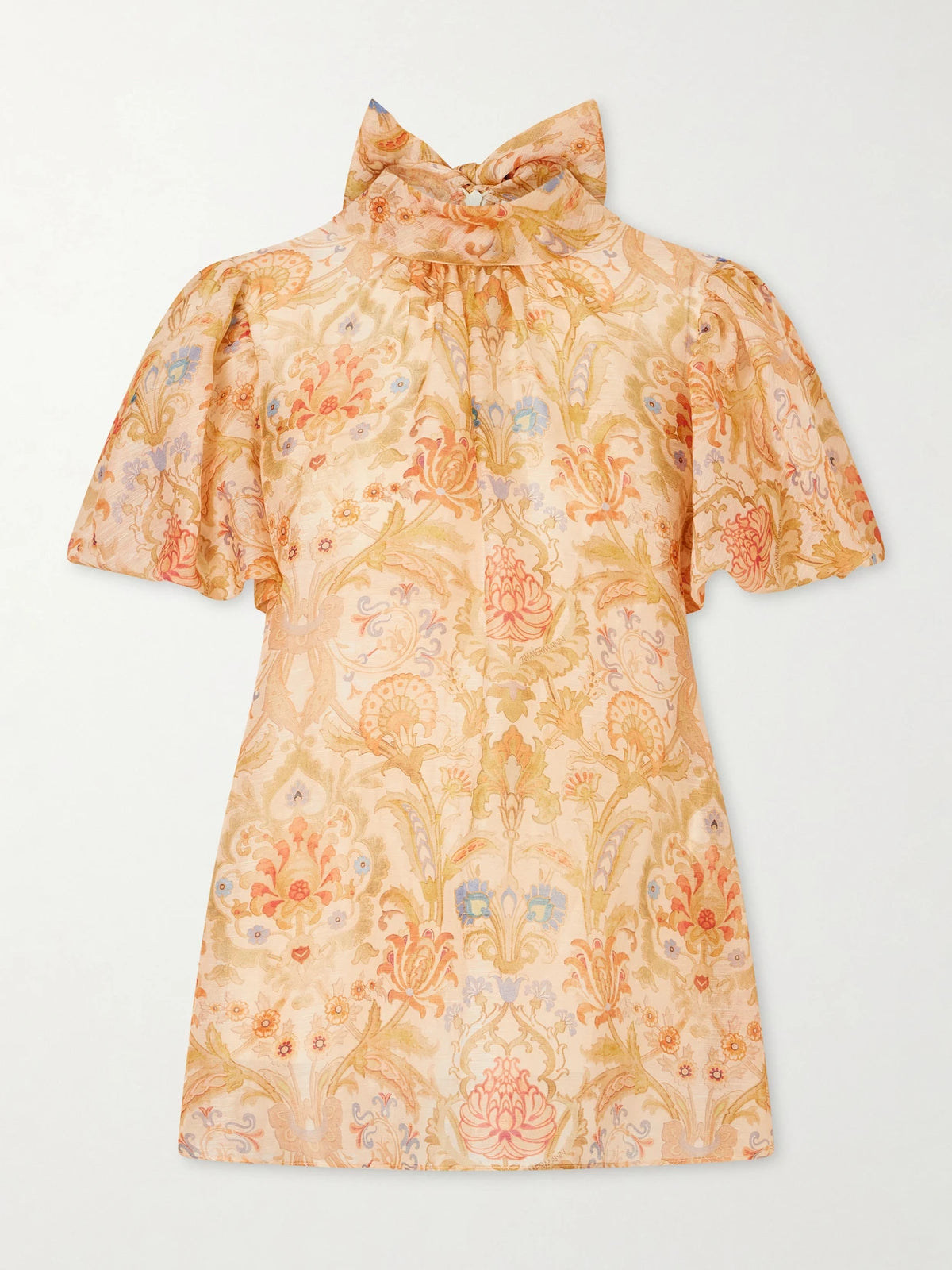 Zimmermann Valiant Bubble Linen And Silk-blend Blouse