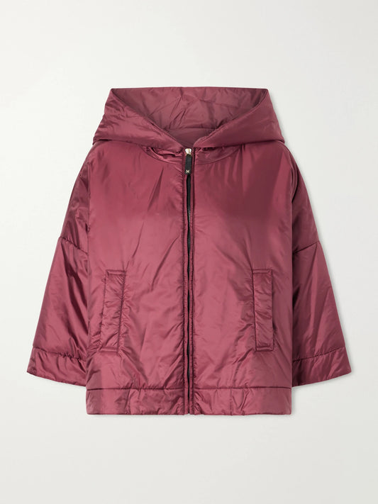 Image of Coats & Jackets. Product name - Padded Hooded Shell Jacket in Merlot colour by brand - Max Mara
