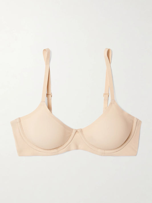 Image of Lingerie. Product name - Fits Everybody Unlined Demi Bra in Sand colour by brand - SKIMS