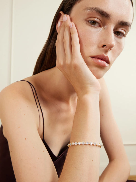 Image of Bracelets. Product name - Triolette 18-karat Gold Diamond Bangle in Multi colour by brand - David Morris