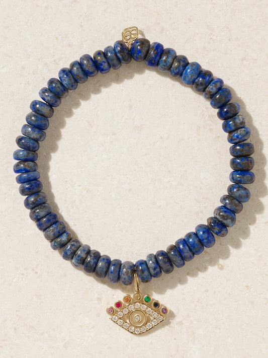 Evil Eye 14-karat Gold Multi-stone Bracelet