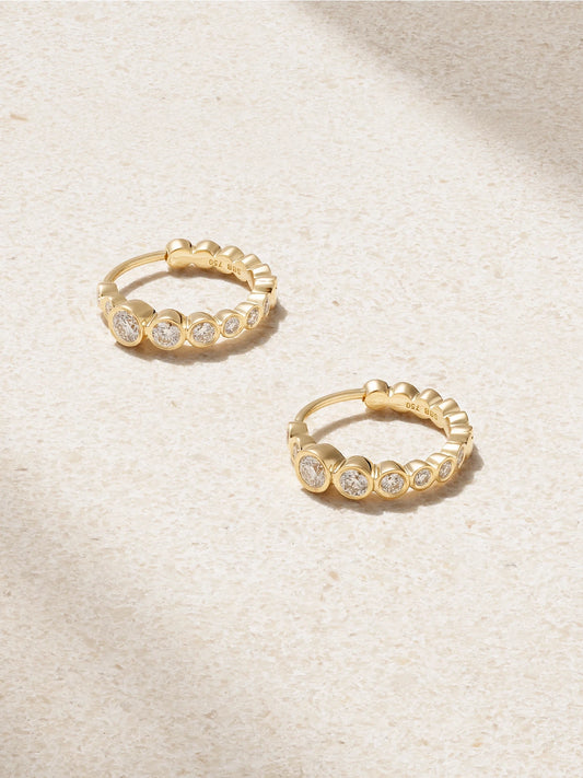 Petite Ensemble Daisy 18-karat Recycled Gold Diamond Hoop Earrings
