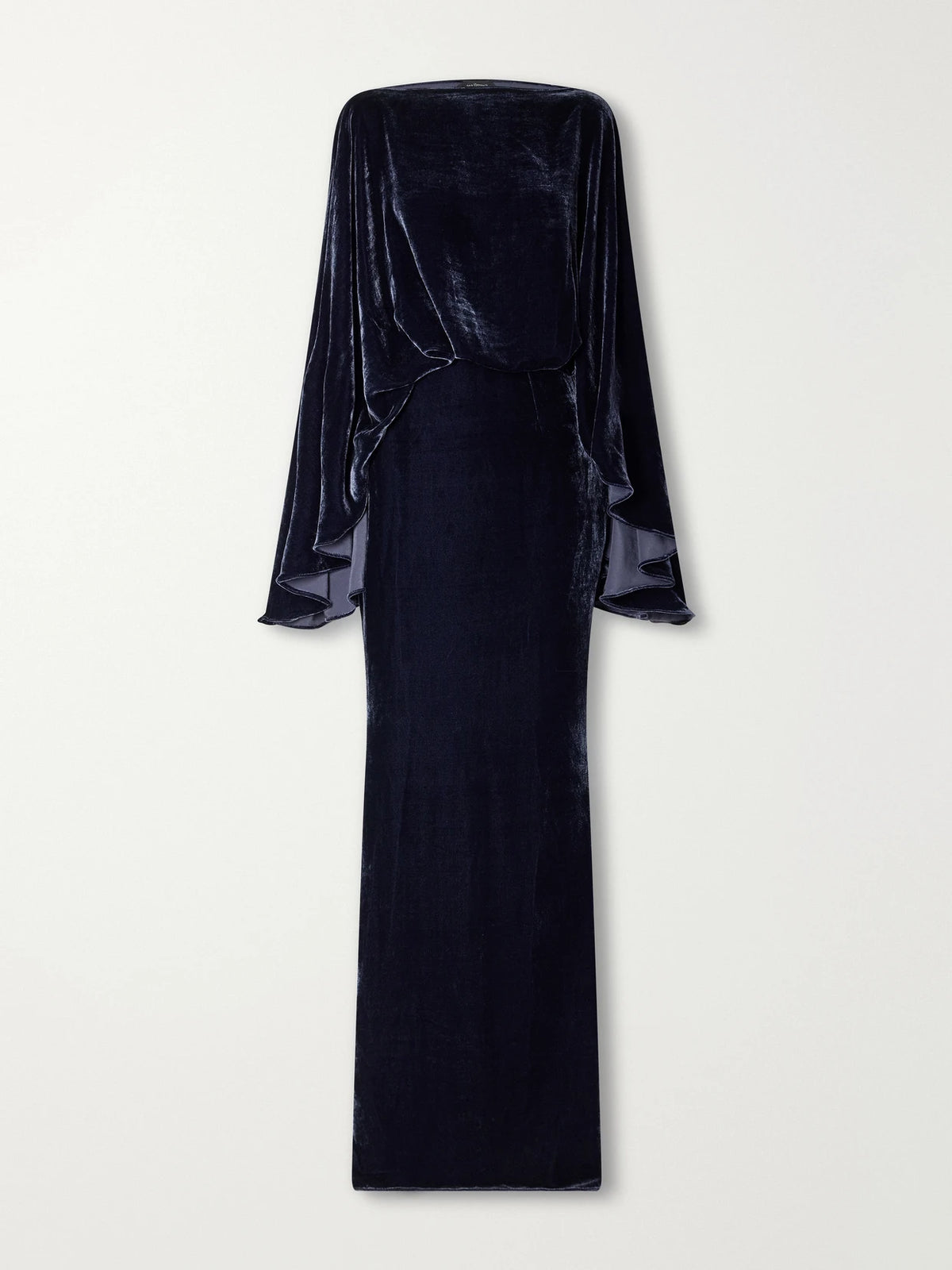 Taller Marmo Musidora Cape-effect Draped Velvet Gown