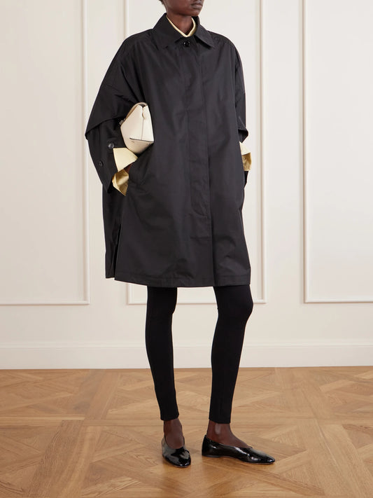 Image of Coats & Jackets. Product name - Cotton Coat in Black colour by brand - TOTEME