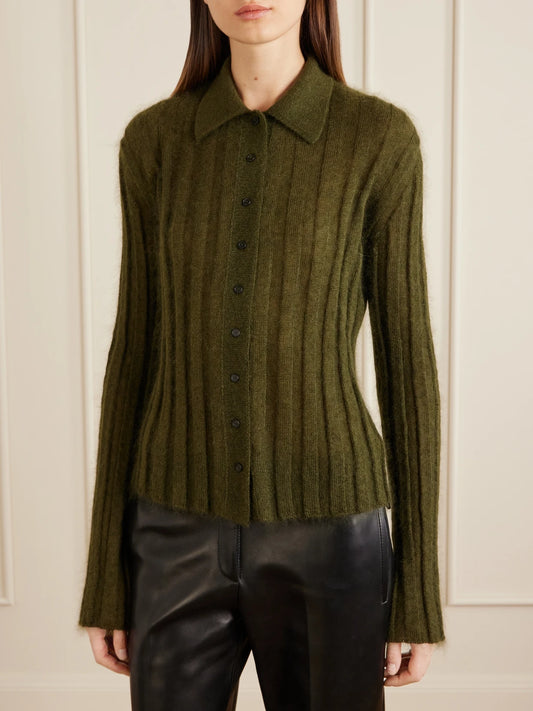Meadow Ribbed Mohair And Silk-blend Cardigan