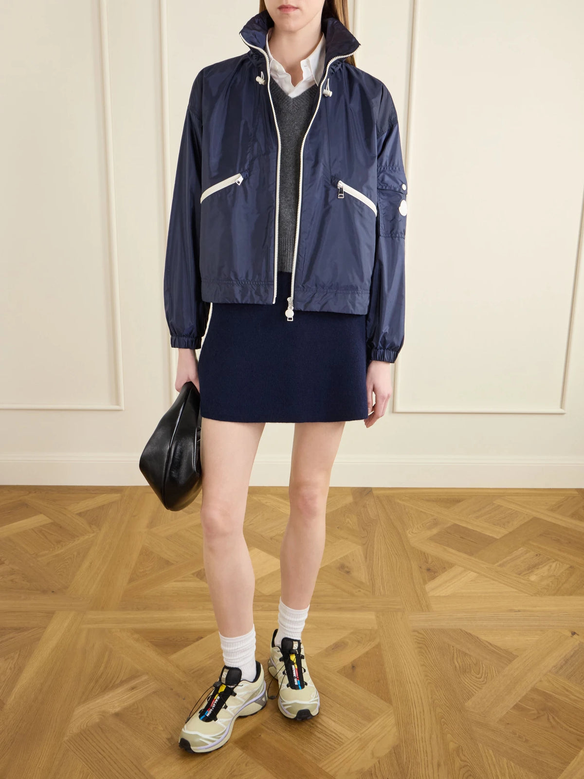 Image of Coats & Jackets. Product name - Marmacy Shell Jacket in Navy colour by brand - Moncler