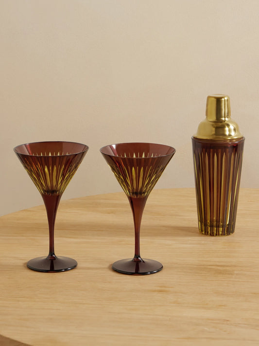 Prism Gold-tone And Glass Cocktail Set