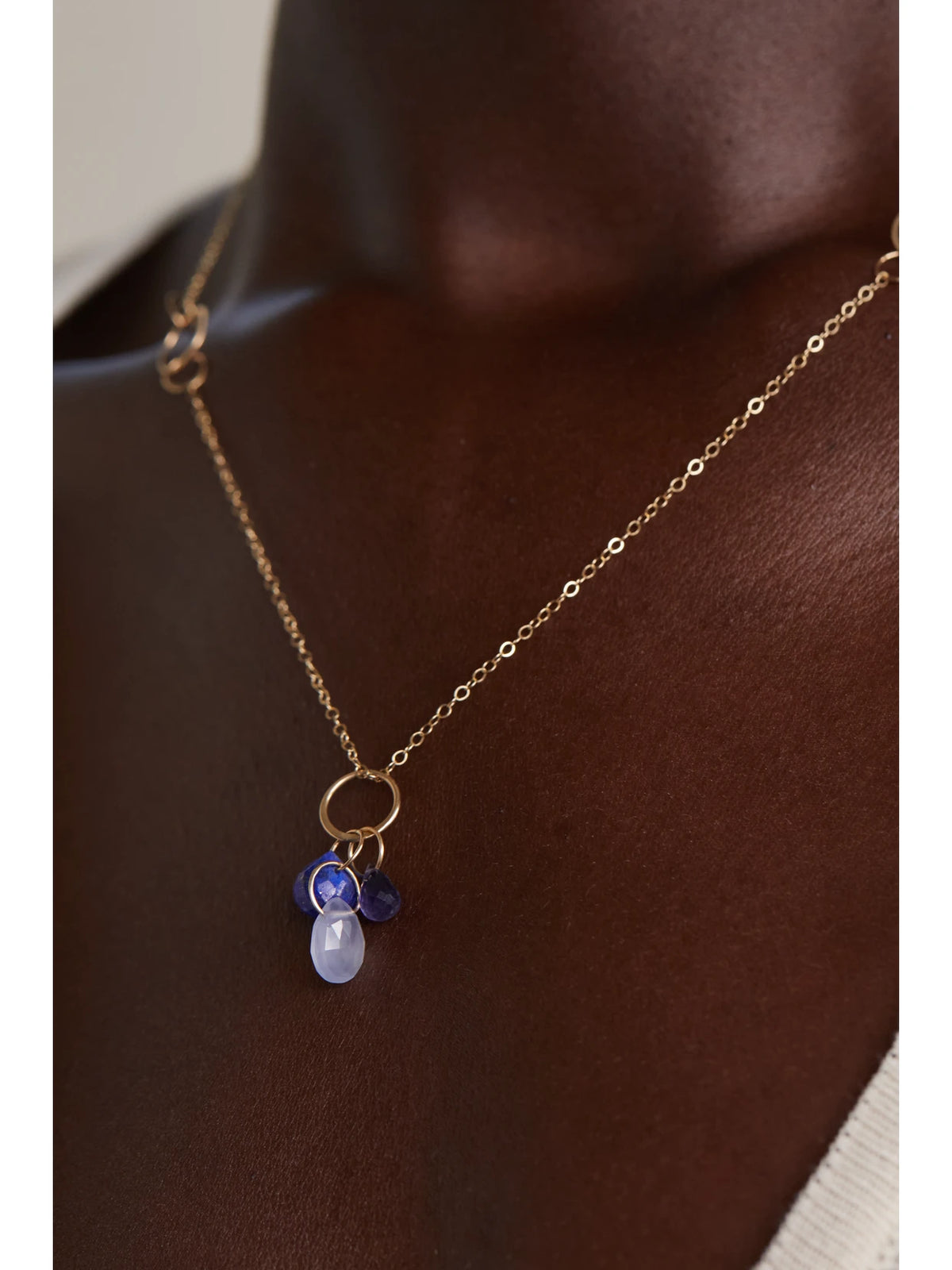 Image of Necklaces. Product name - 14-karat Recycled Gold Multi-stone Necklace in Multi colour by brand - Melissa Joy Manning