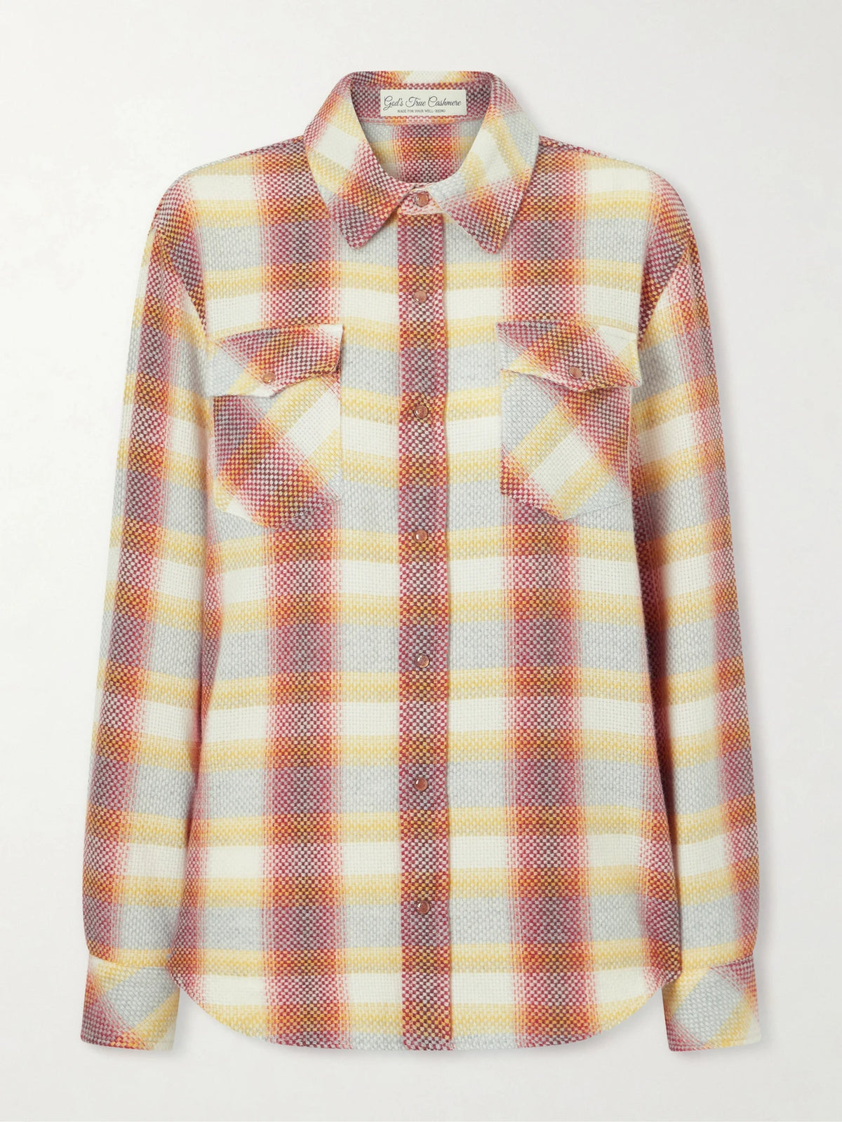 God's True Rose Blume Checked Cashmere Shirt