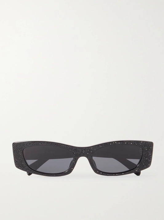 Animation Crystal-embellished Cat-eye Acetate Sunglasses