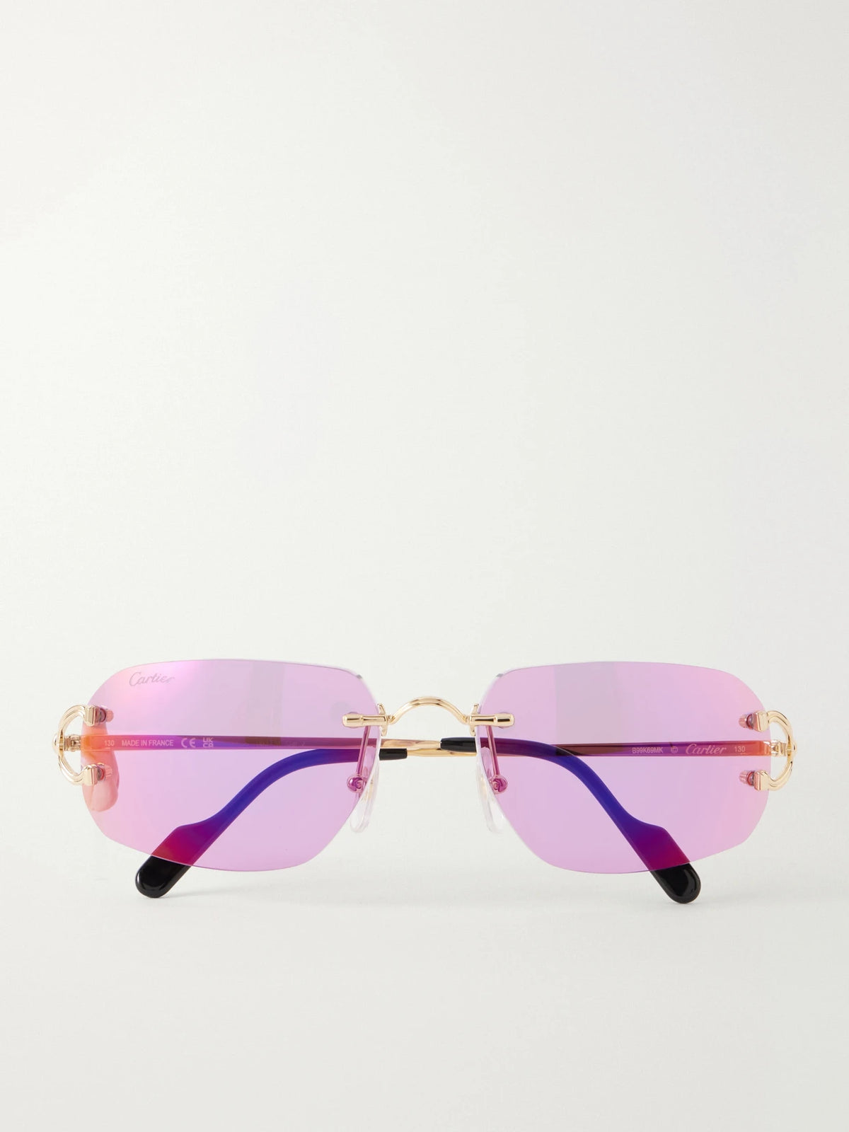 Eyewear Motifs De Cartier Round-frame Recycled-acetate Gold-tone Sunglasses