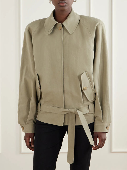 Magda Butrym Belted Cotton-gabardine Jacket