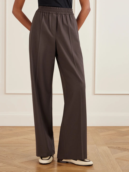 Wide-leg Wool-blend Pants