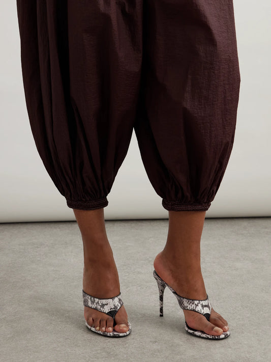 Image of Heels. Product name - Tong 90 Patent Leather-trimmed Elaphe Sandals in Snake print colour by brand - Alaïa