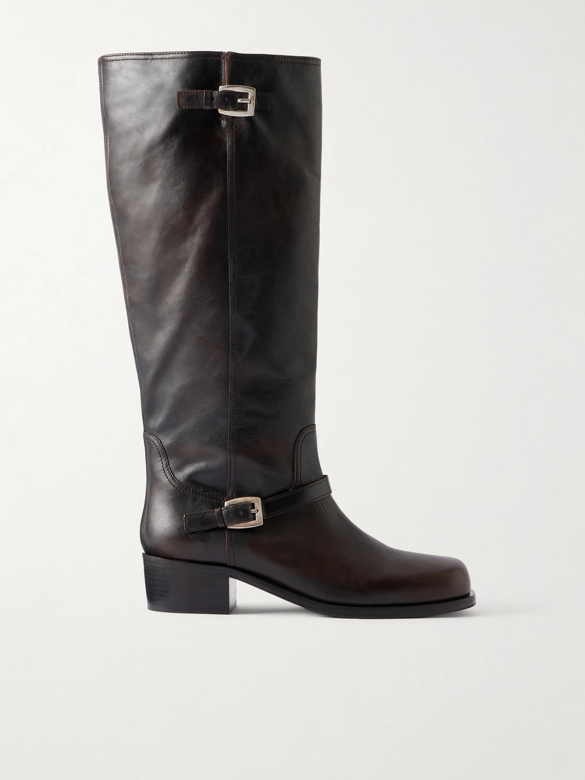 STAUD Brooklyn Leather Knee Boots