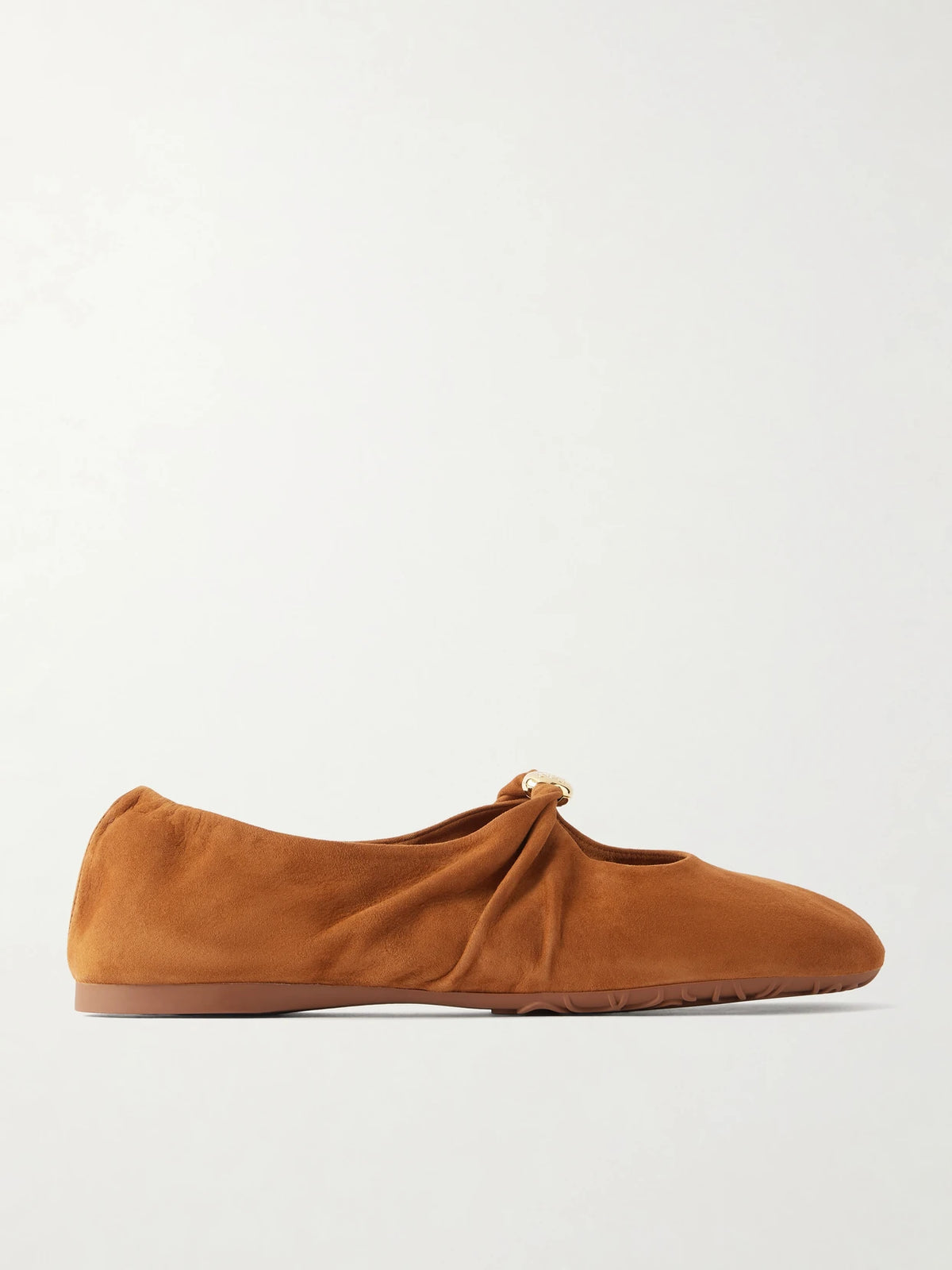 Pebble Embellished Suede Flats