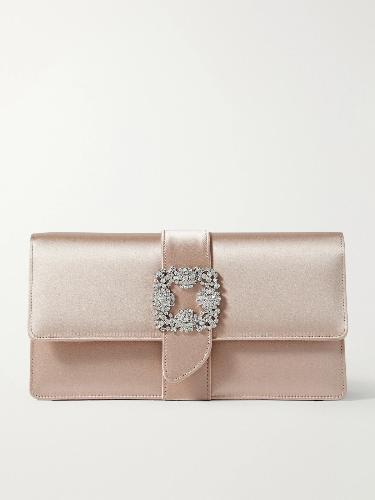 Capri Crystal-embellished Satin Clutch