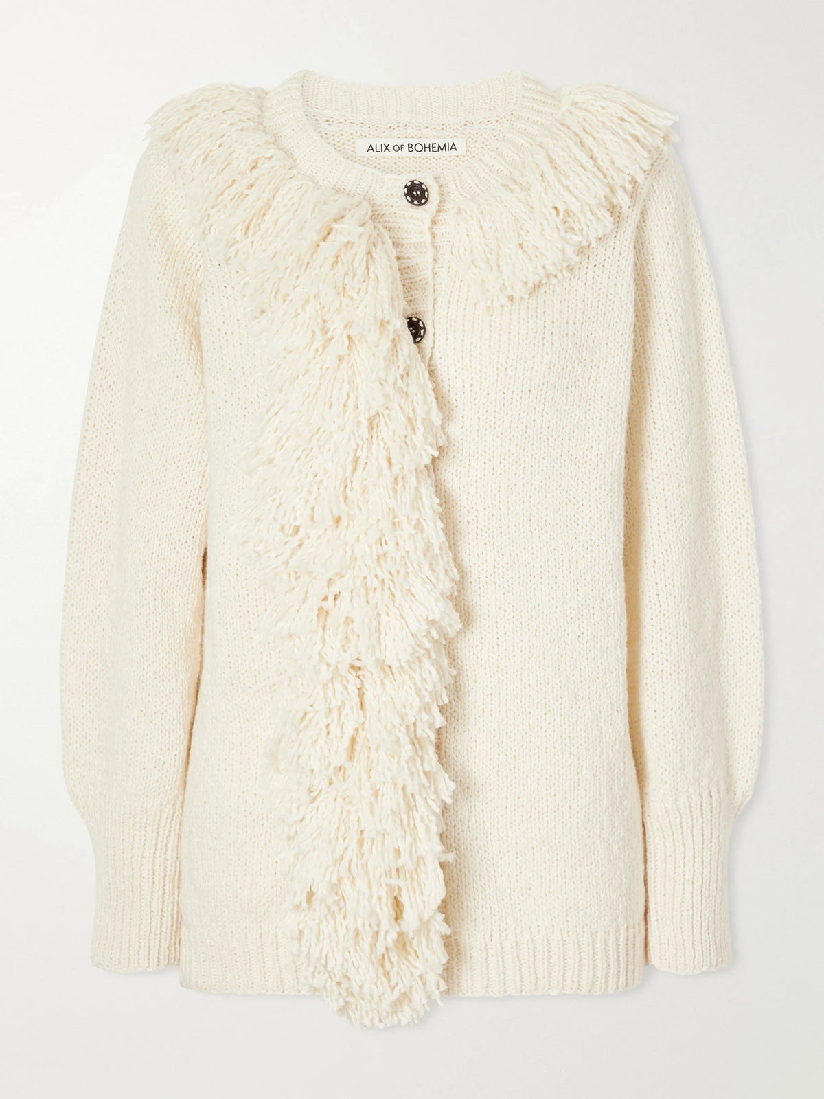ALIX OF BOHEMIA Sami Fringe-trimmed Open-knit Cotton Cardigan