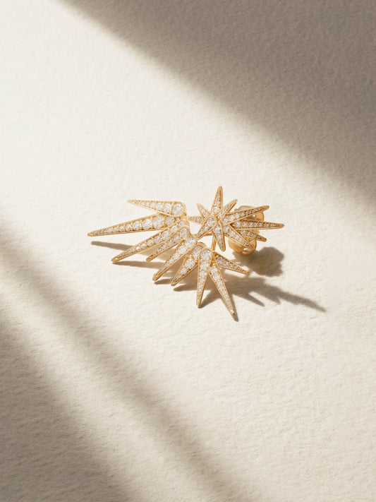 Funky Shooting Stars 18-karat Gold Diamond Single Earring