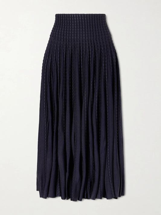 Textured Knitted Midi Skirt