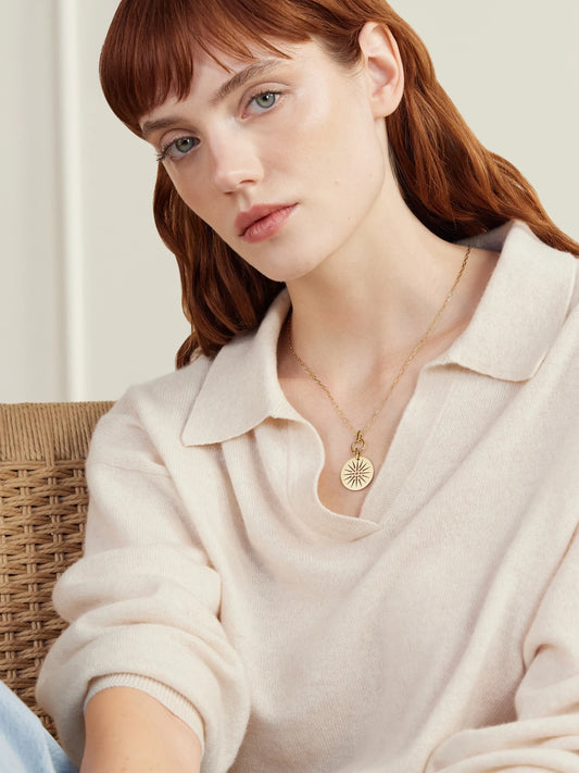 Image of Necklaces. Product name - Vergina Sun Nomad 14-karat Gold Pendant Necklace in Multi colour by brand - Diane Kordas