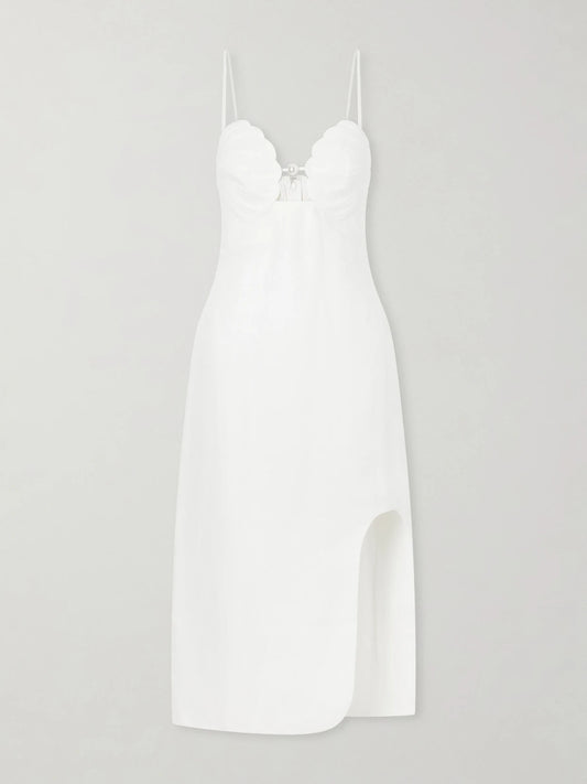 Image of Dresses. Product name - Linen Midi Dress in White colour by brand - Farm Rio