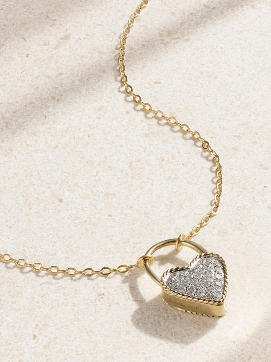 Cadenas Coeur 9 And 18-karat Gold Diamond Necklace