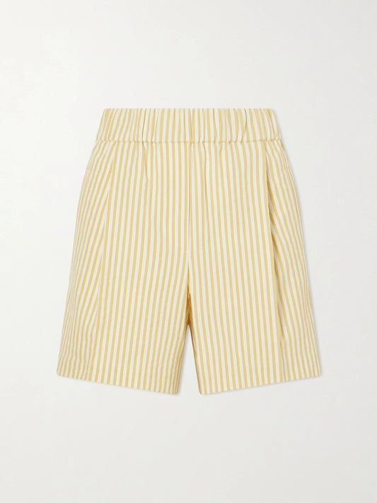 Striped Cotton-blend Shorts