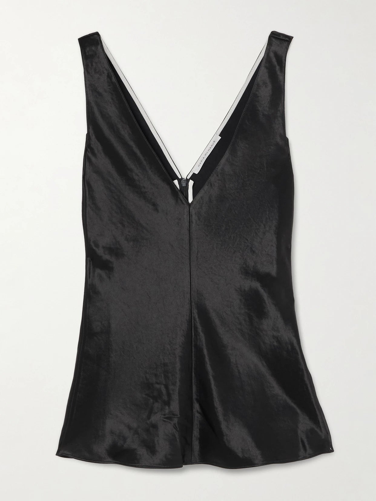 Image of a model wearing Tops. Product name - + Maria Mcmanus Paneled Organic Cotton Camisole in Black colour by brand - AGOLDE