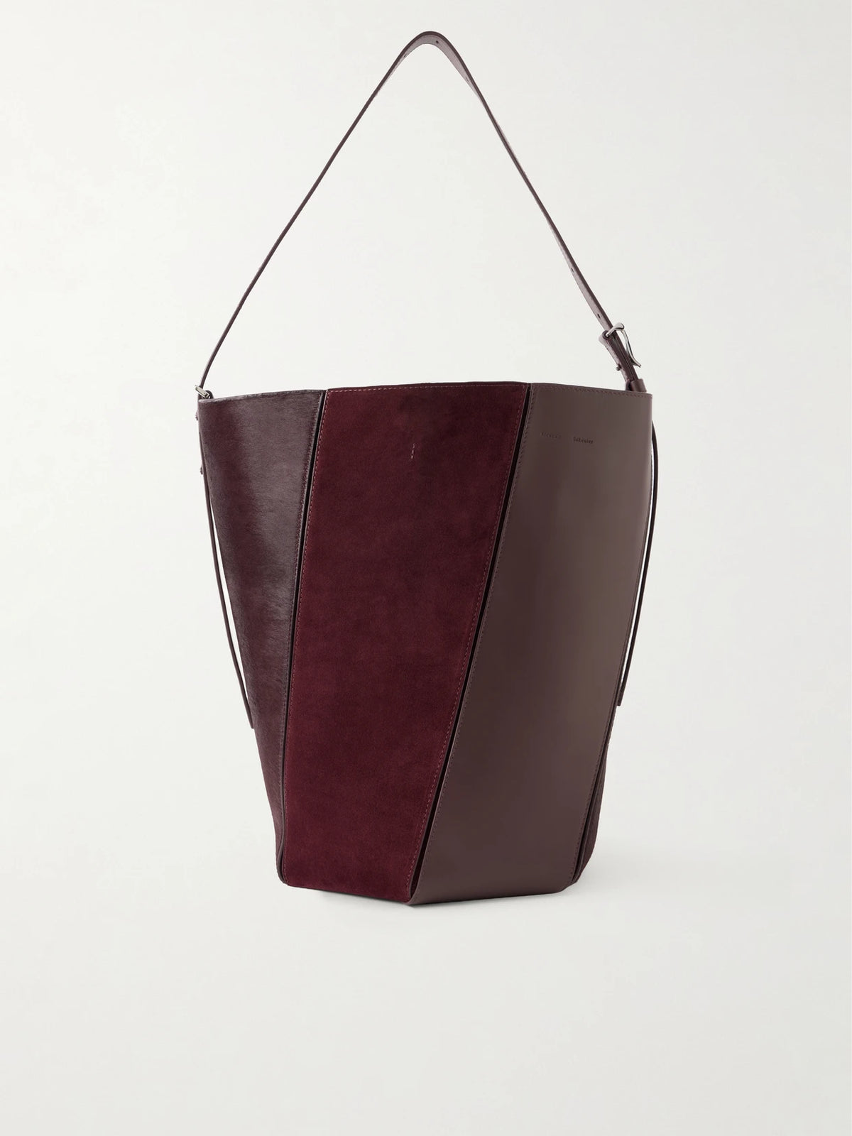 Proenza Schouler Hex Leather, Suede And Calf-hair Shoulder Bag